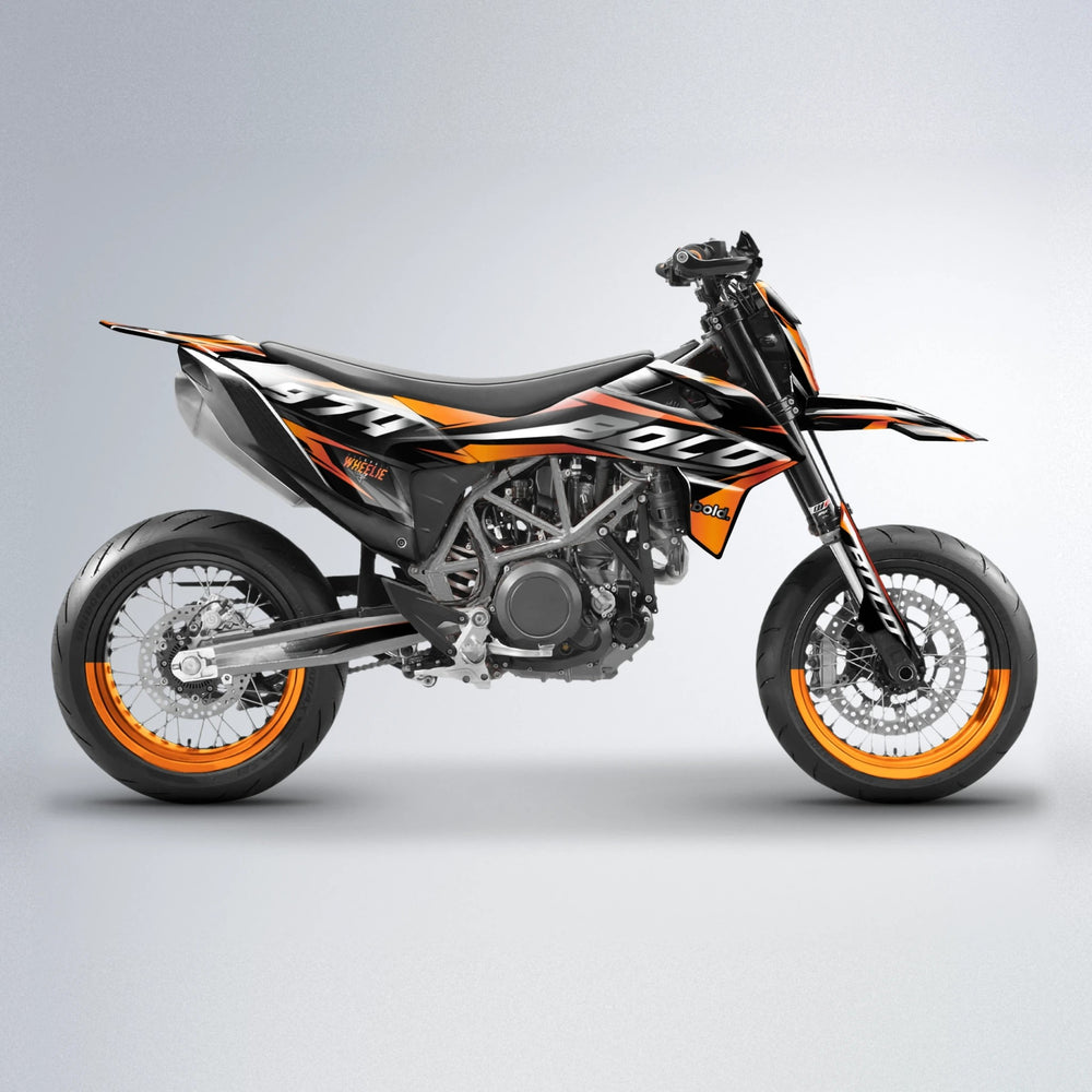 LUSIO KTM SMC 690 supermoto graphics kit in Orange