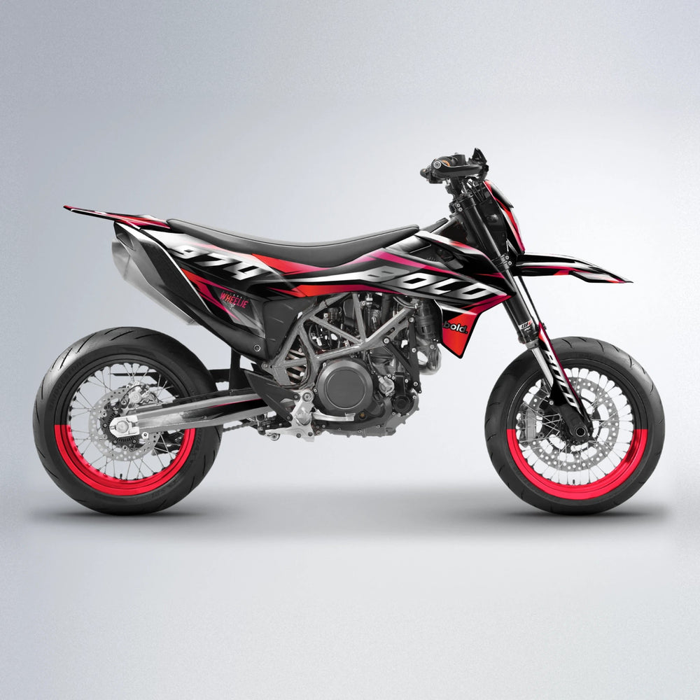 LUSIO KTM SMC 690 supermoto graphics kit in Red