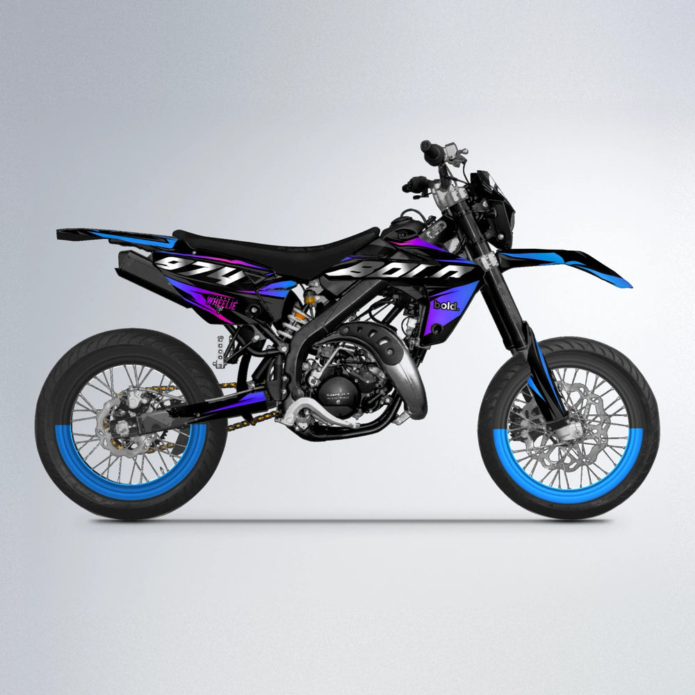 LUSIO Rieju MRT supermoto graphics kit in Blue Purple Fade