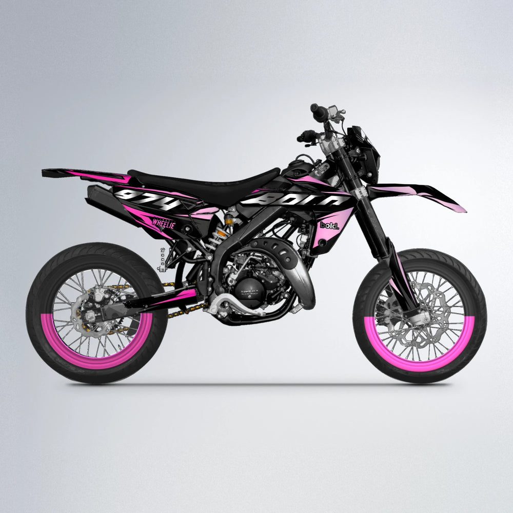 LUSIO Rieju MRT supermoto graphics kit in Flamingo
