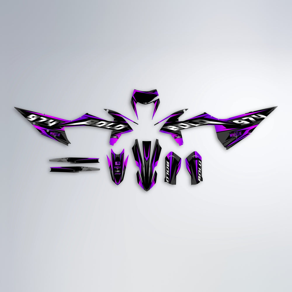 LUSIO graphics kit parts layout in Custom Colour