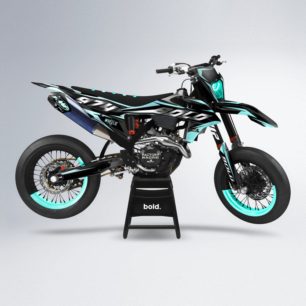 LUSIO supermoto graphics kit in Mint