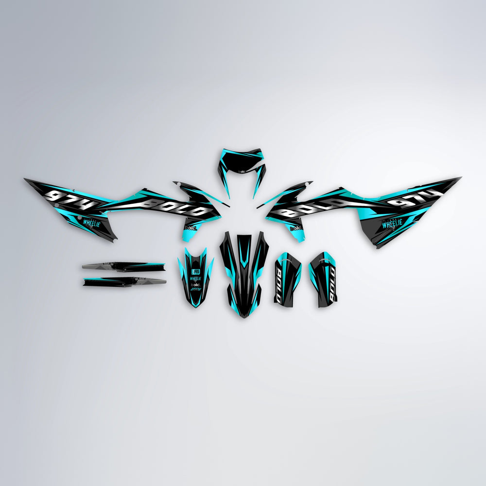 LUSIO graphics kit parts layout in Teal