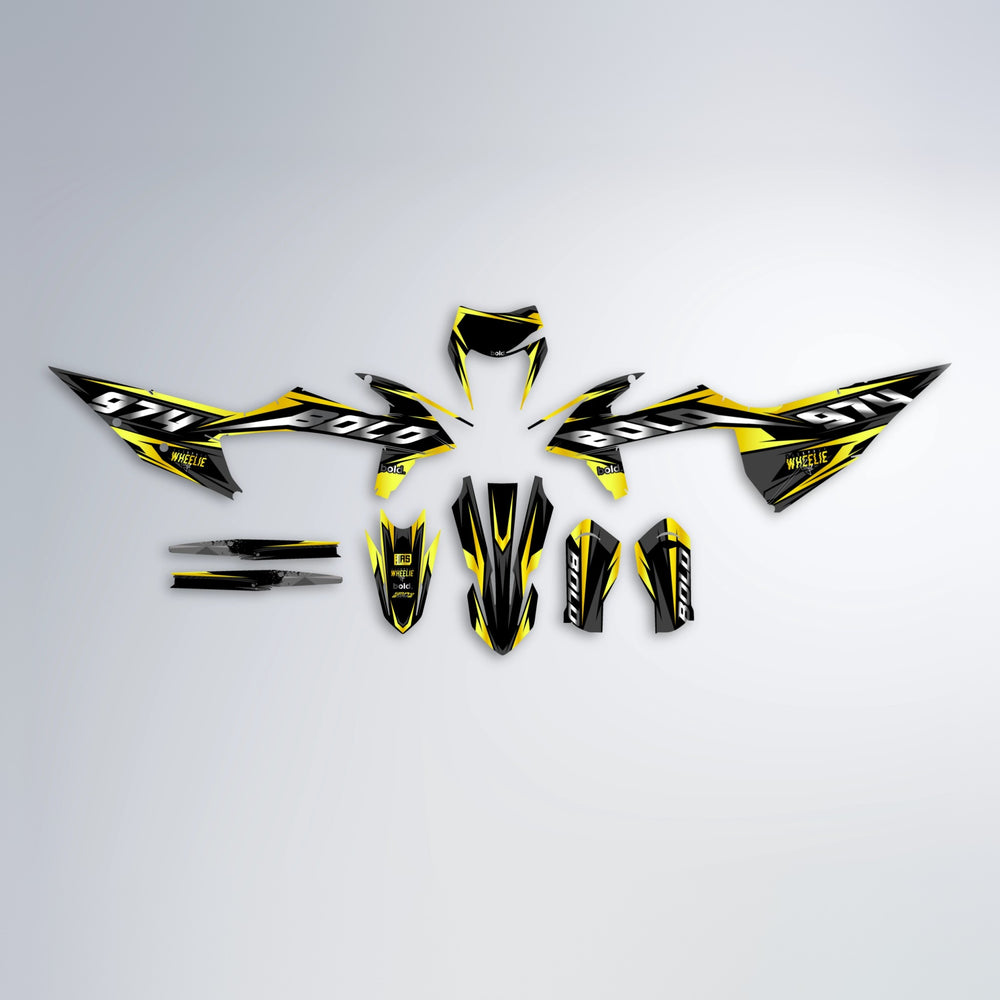 LUSIO graphics kit parts layout in Yellow