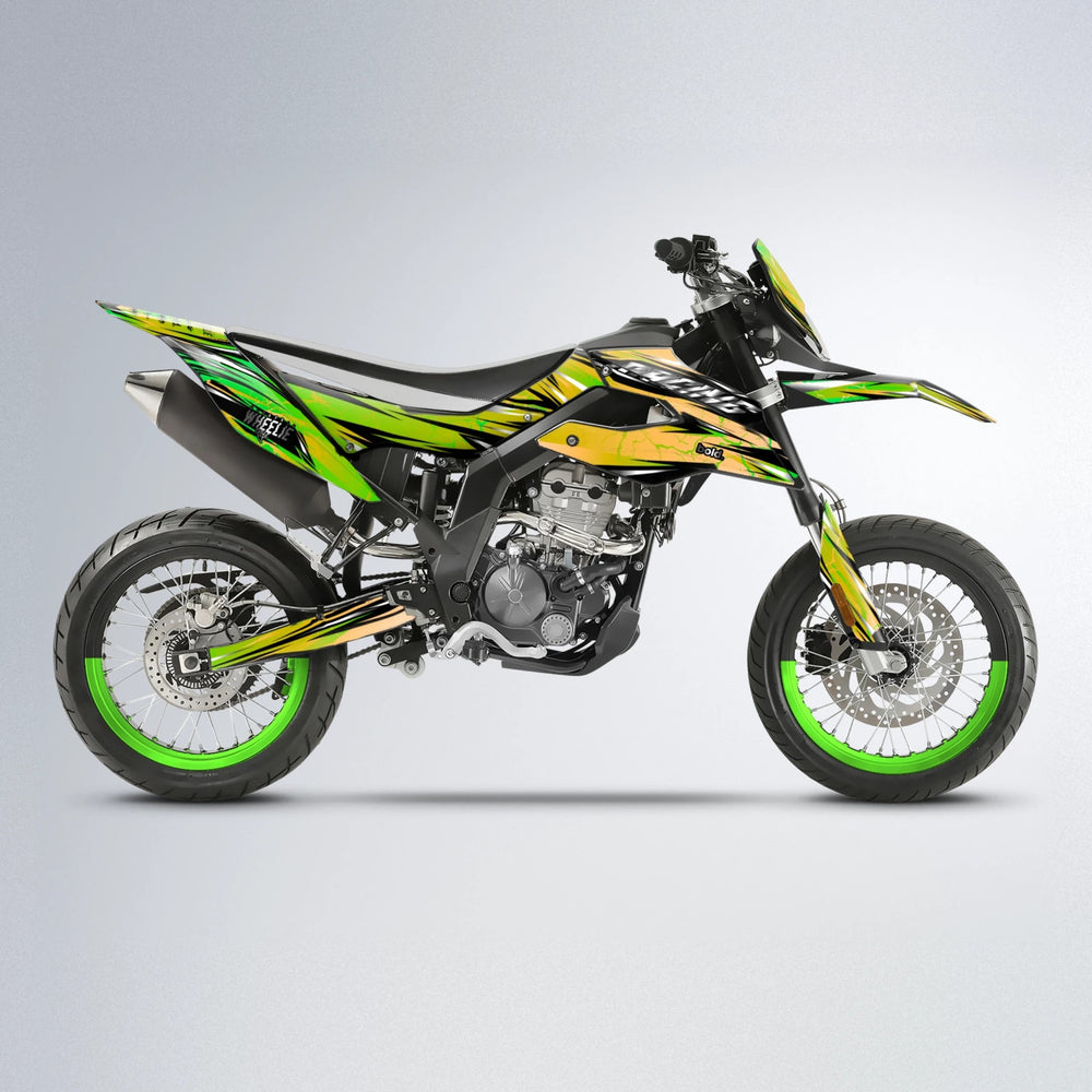 MADNESS Aprilia SX 125 supermoto graphics kit in Green