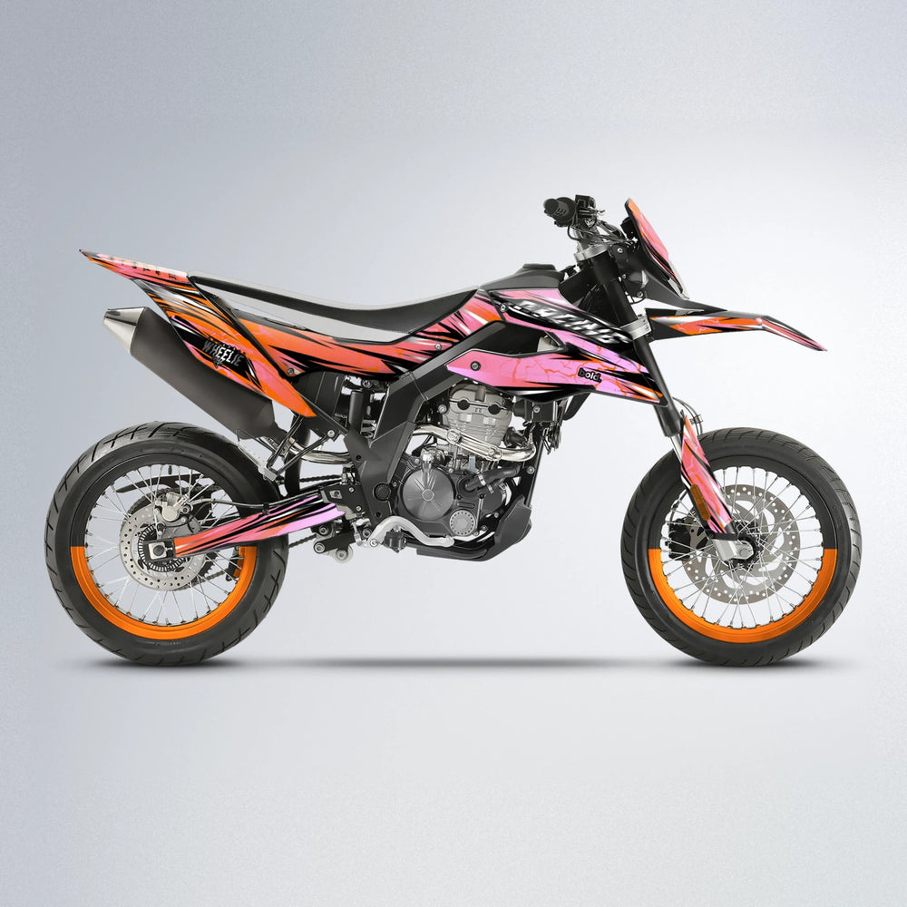 MADNESS Aprilia SX 125 supermoto graphics kit in Orange