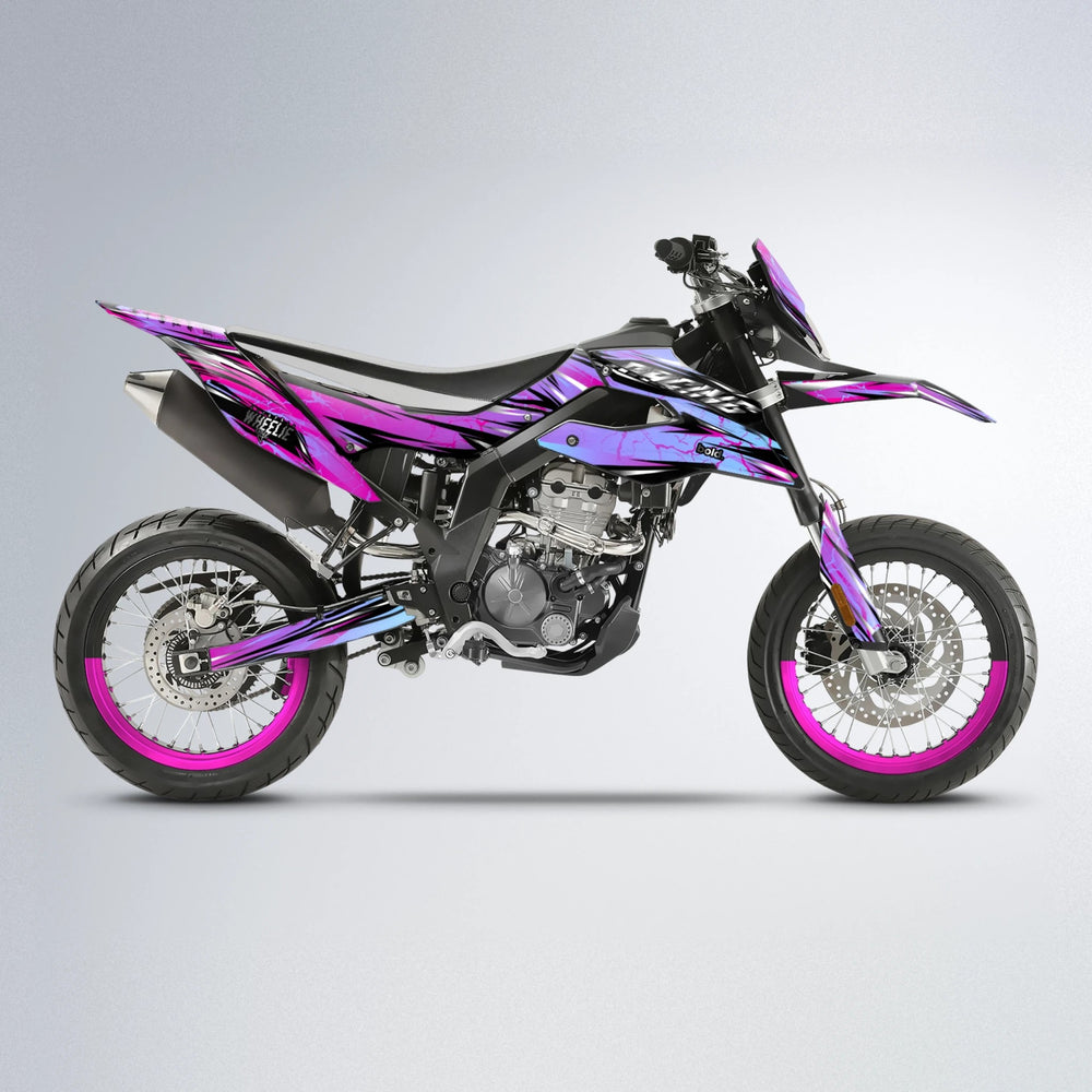 MADNESS Aprilia SX 125 supermoto graphics kit in Pink