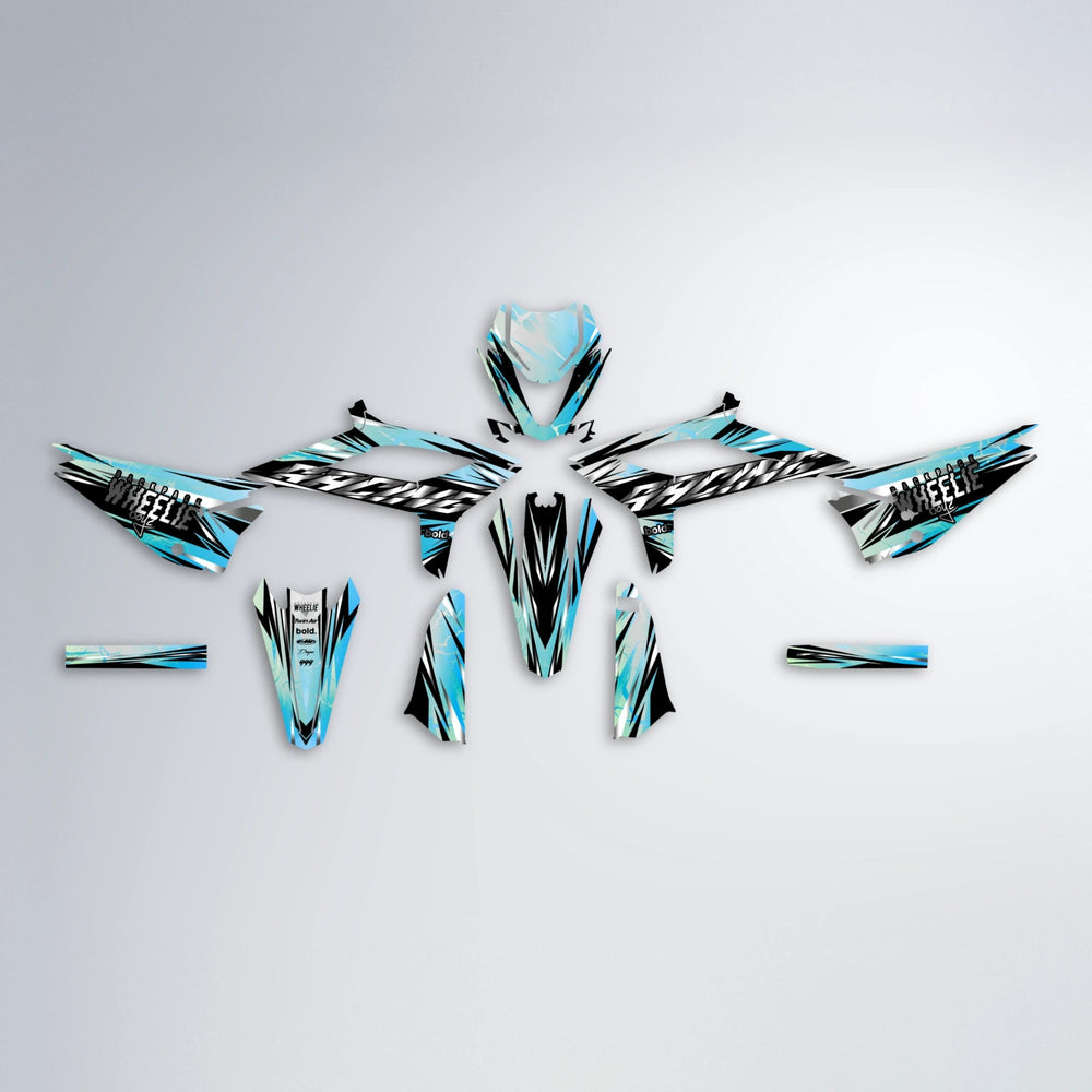 MADNESS Beta graphics kit parts layout in Light Blue & White