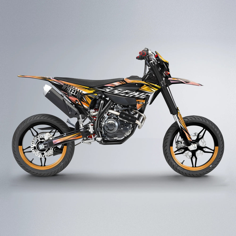 MADNESS Beta supermoto graphics kit in Orange & Yellow