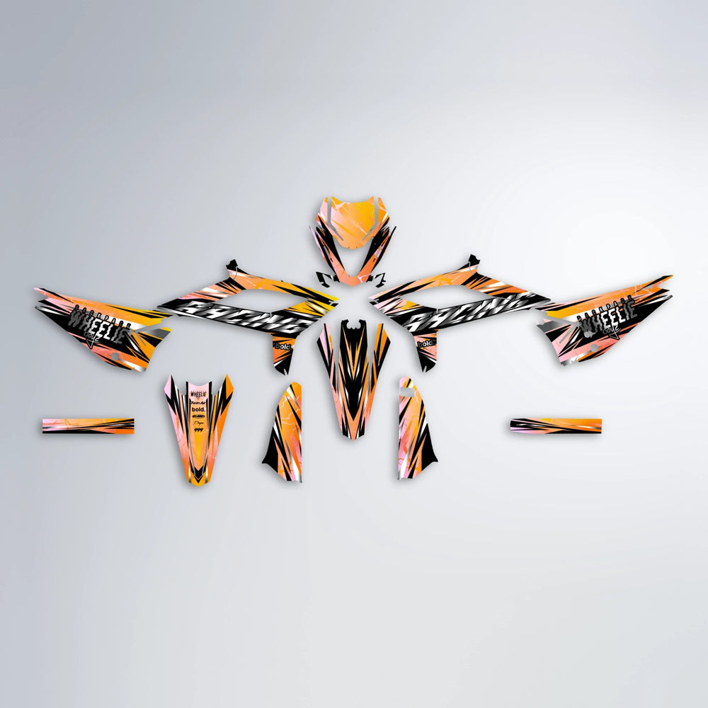 MADNESS Beta graphics kit parts layout in Orange & Yellow