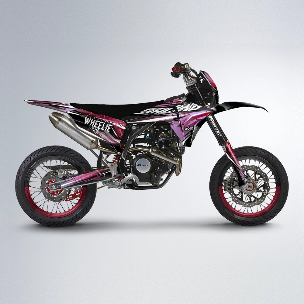 MADNESS Fantic supermoto graphics kit in Black & Red