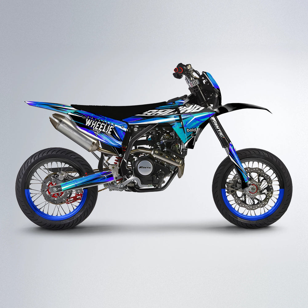 MADNESS Fantic supermoto graphics kit in Blue