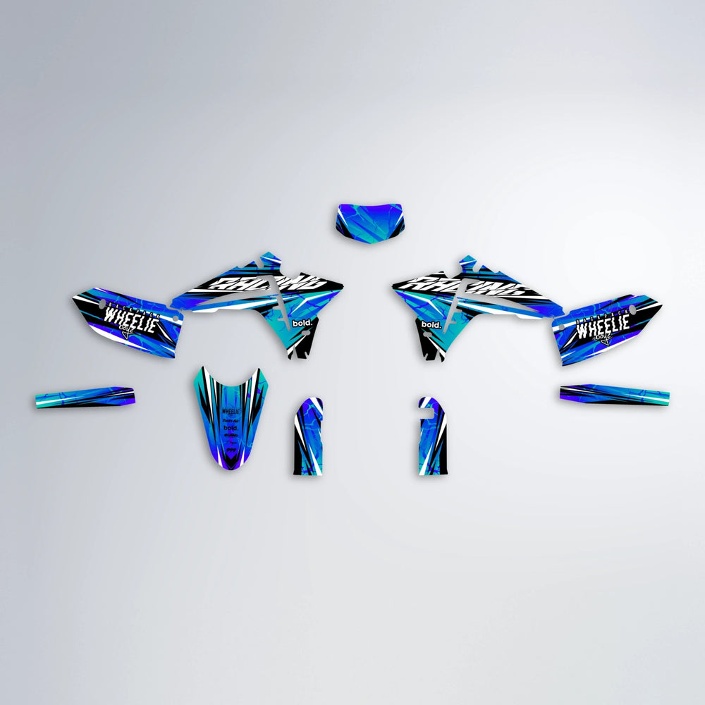 MADNESS Fantic graphics kit parts layout in Blue
