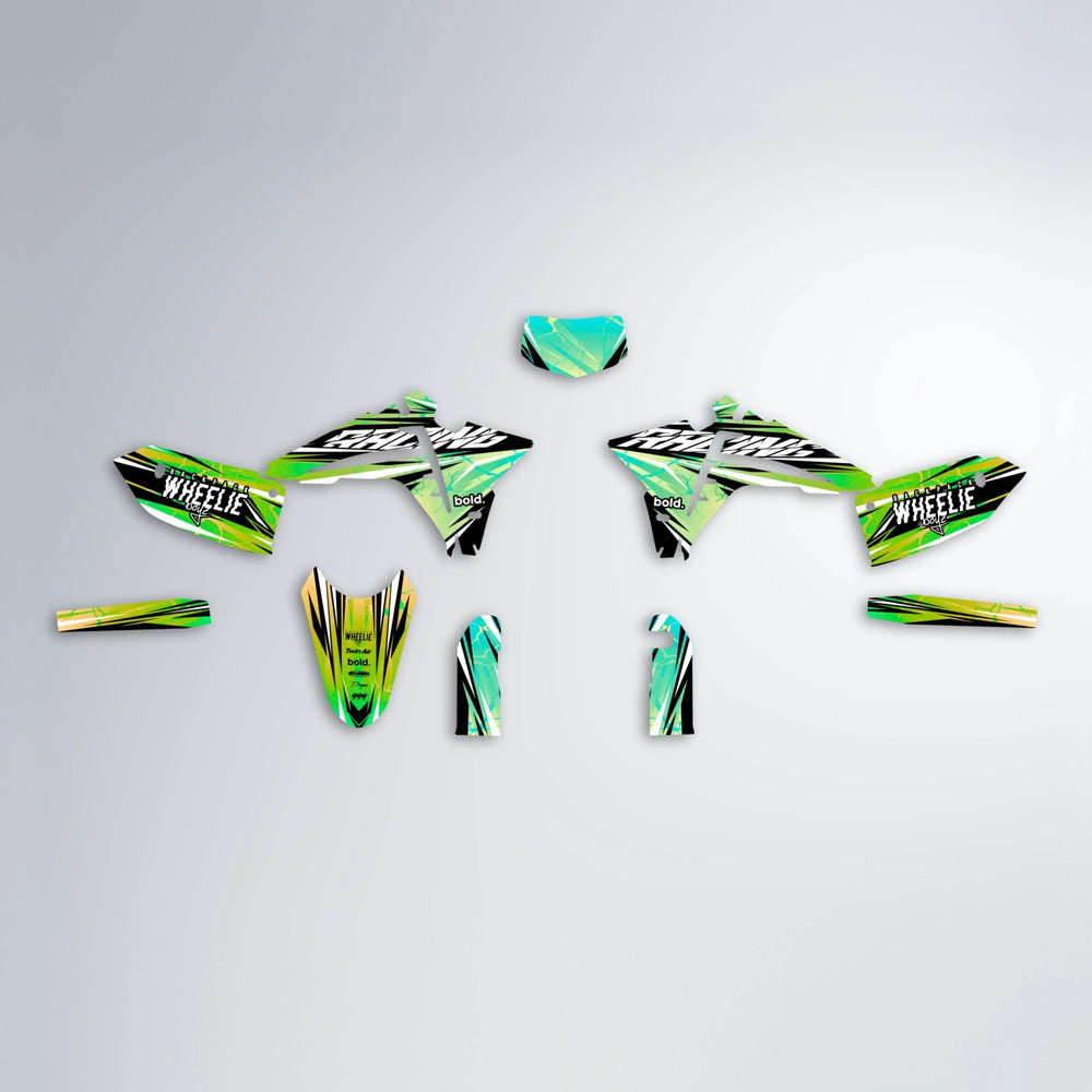 MADNESS Fantic graphics kit parts layout in Cyan & Green