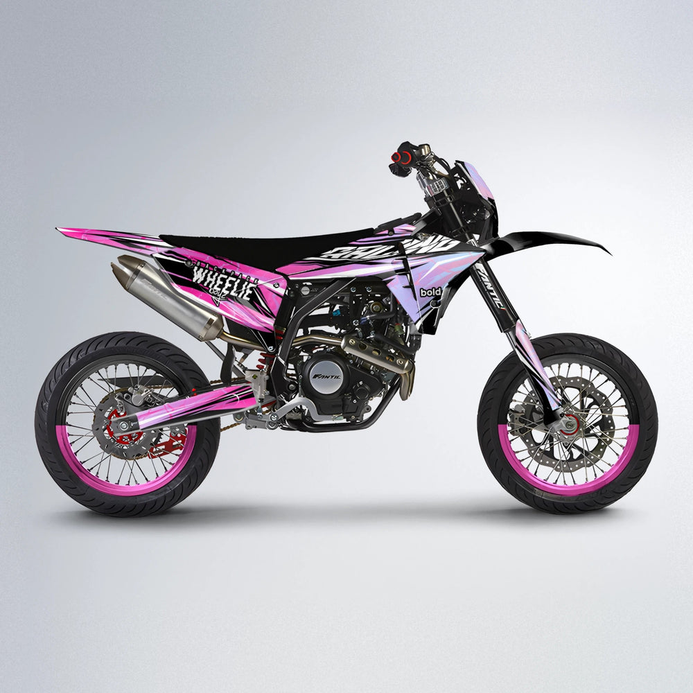 MADNESS Fantic supermoto graphics kit in Flamingo