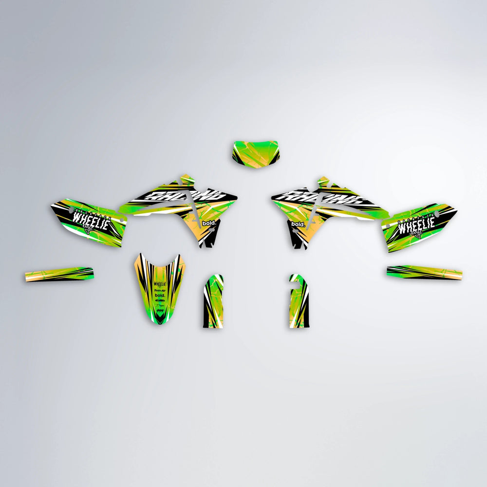 MADNESS Fantic graphics kit parts layout in Green