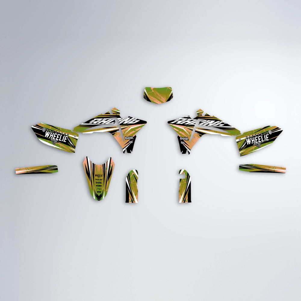 MADNESS Fantic graphics kit parts layout in Olive