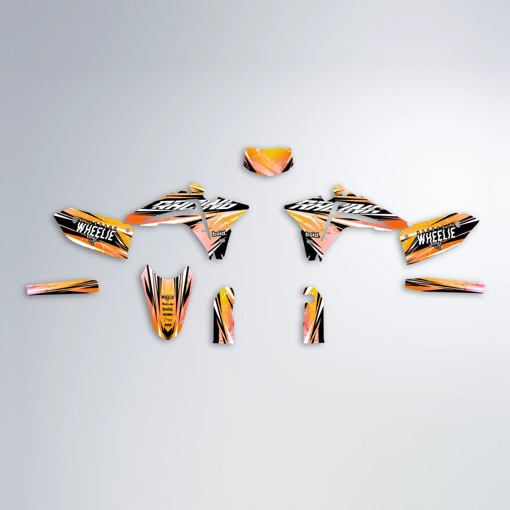 MADNESS Fantic graphics kit parts layout in Orange & Yellow
