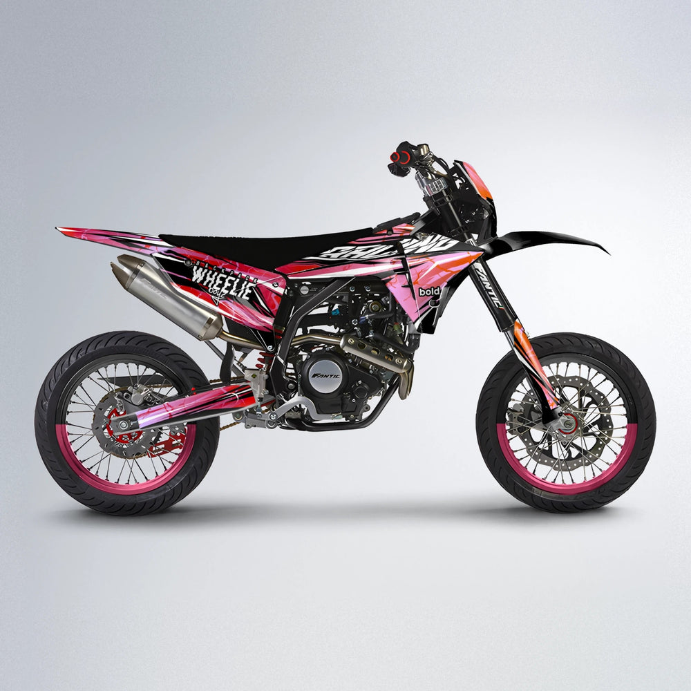 MADNESS Fantic supermoto graphics kit in Red & Orange