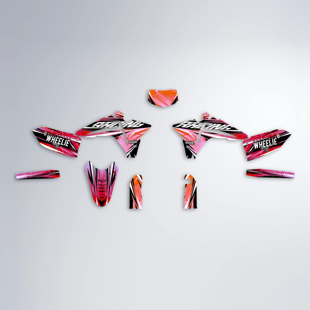 MADNESS Fantic graphics kit parts layout in Red & Orange