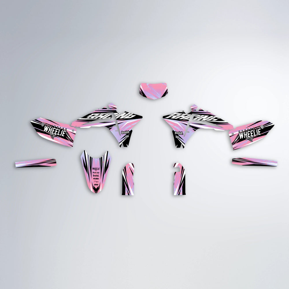 MADNESS Fantic graphics kit parts layout in Sakura Pink