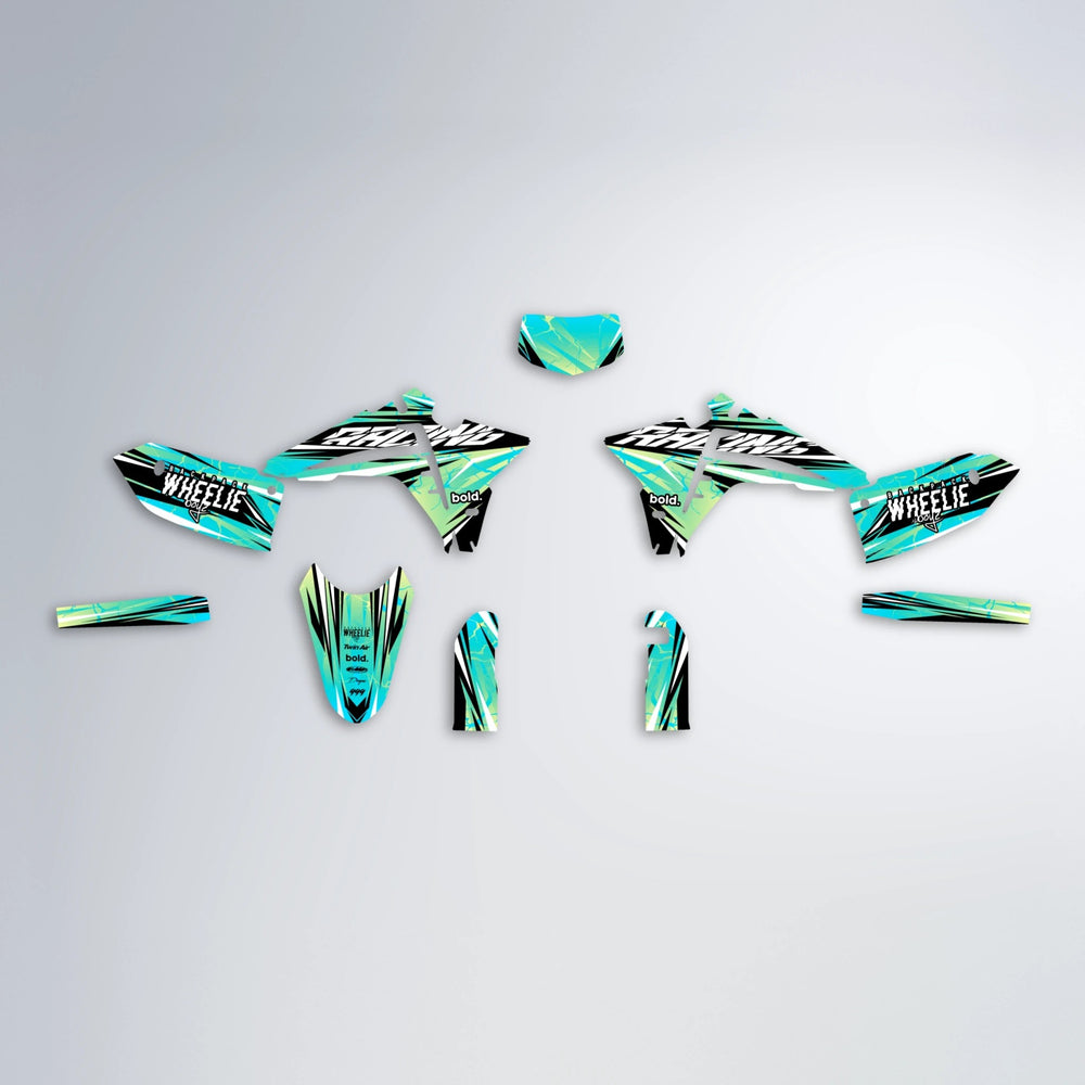 MADNESS Fantic graphics kit parts layout in Teal