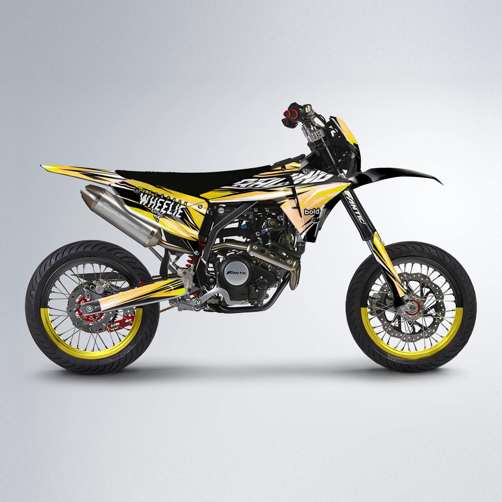 MADNESS Fantic supermoto graphics kit in Yellow