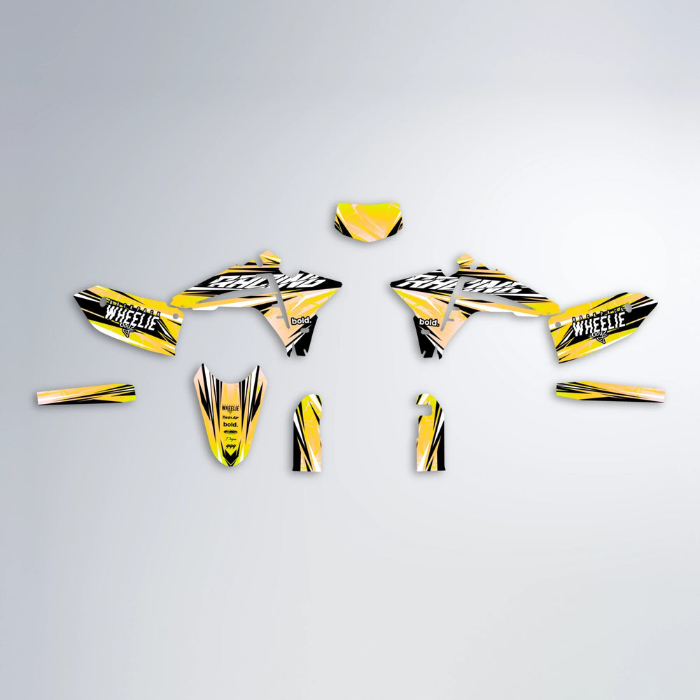 MADNESS Fantic graphics kit parts layout in Yellow