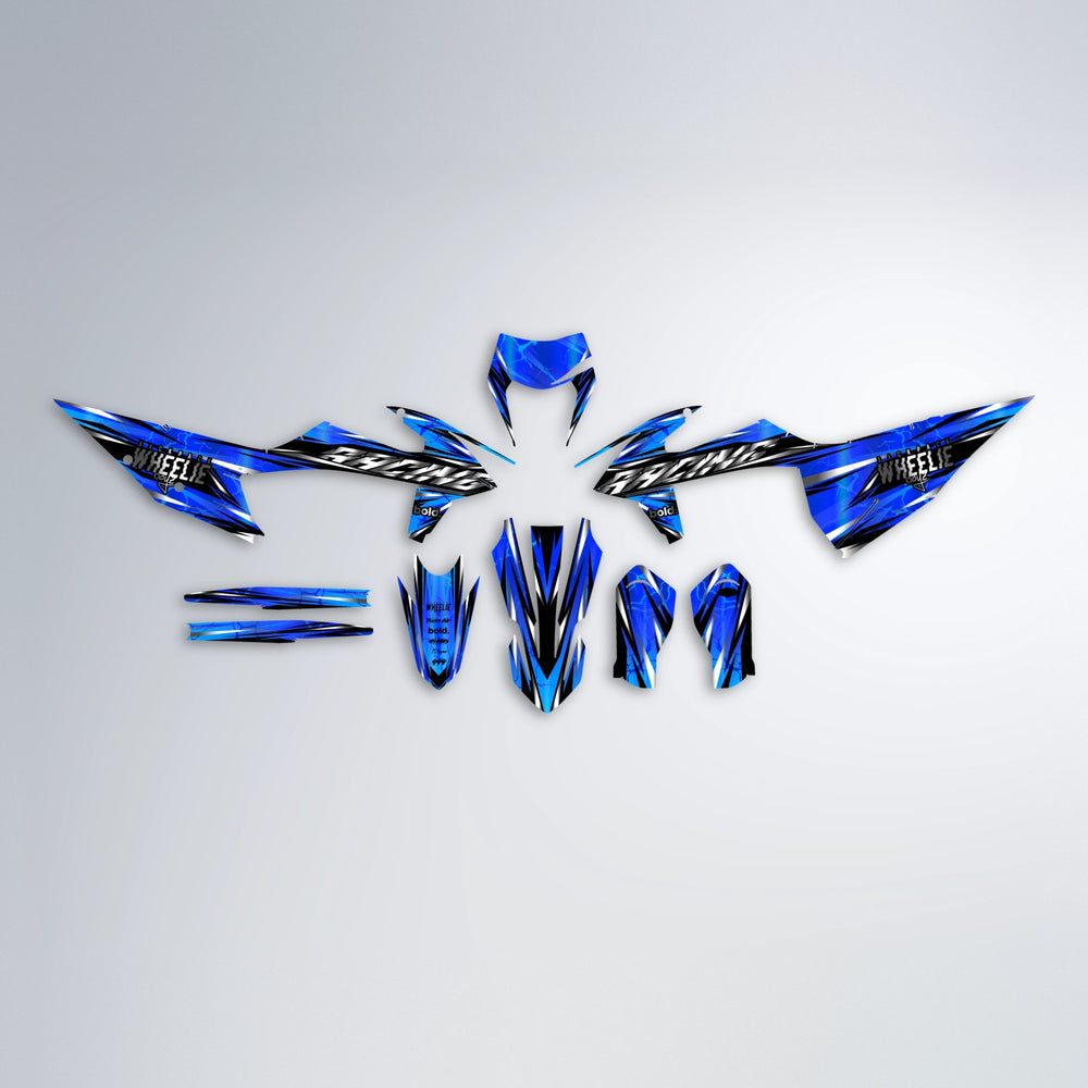 MADNESS graphics kit parts layout in Blue Chrome