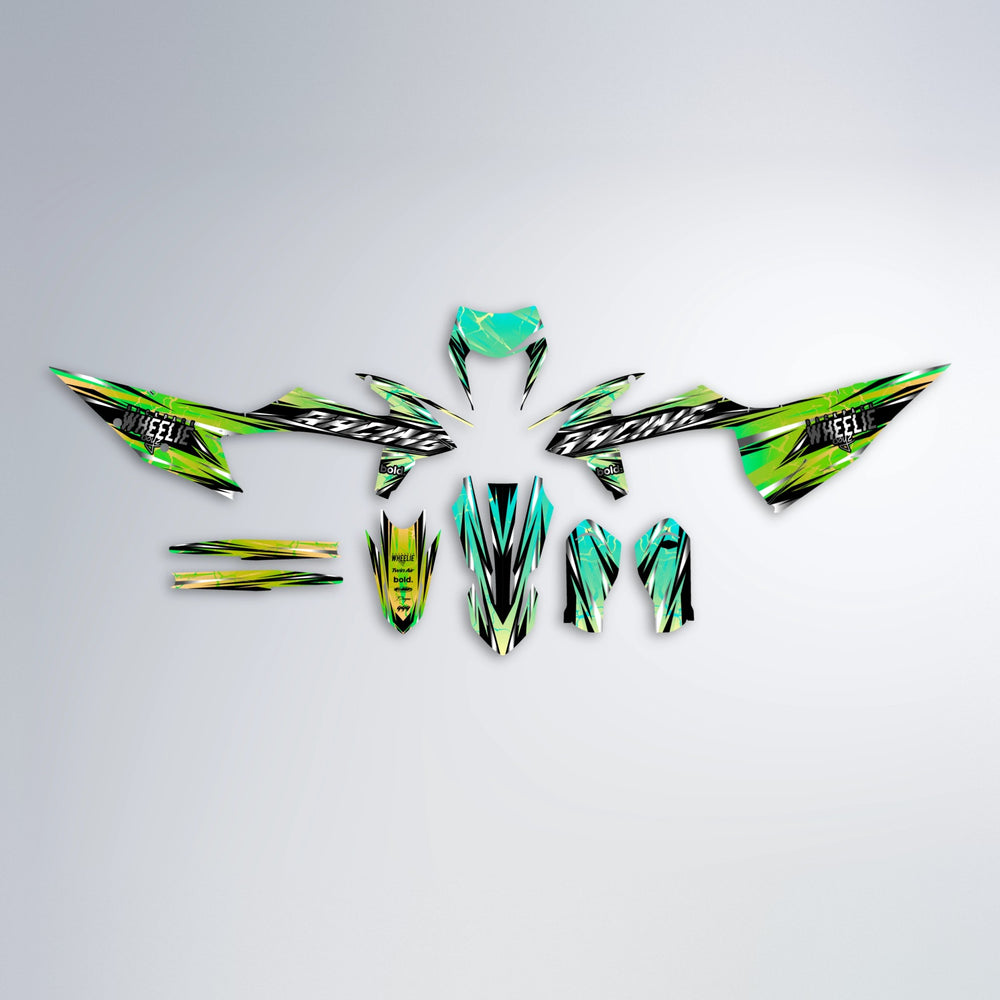 MADNESS graphics kit parts layout in Cyan & Green