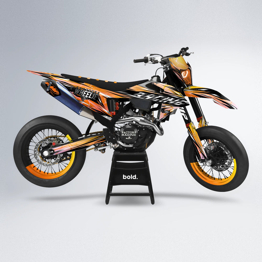 MADNESS supermoto graphics kit in Orange & Yellow