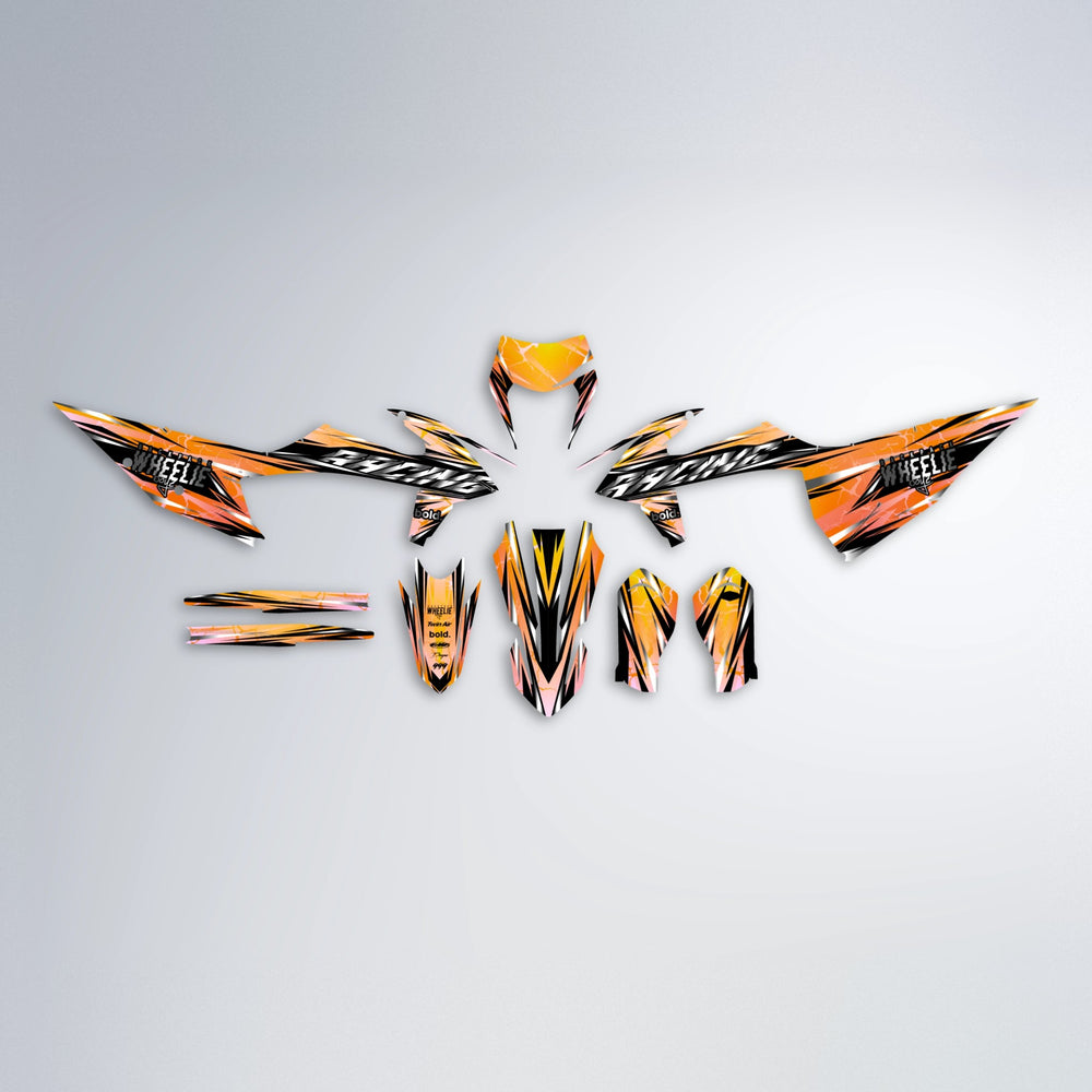 MADNESS graphics kit parts layout in Orange & Yellow