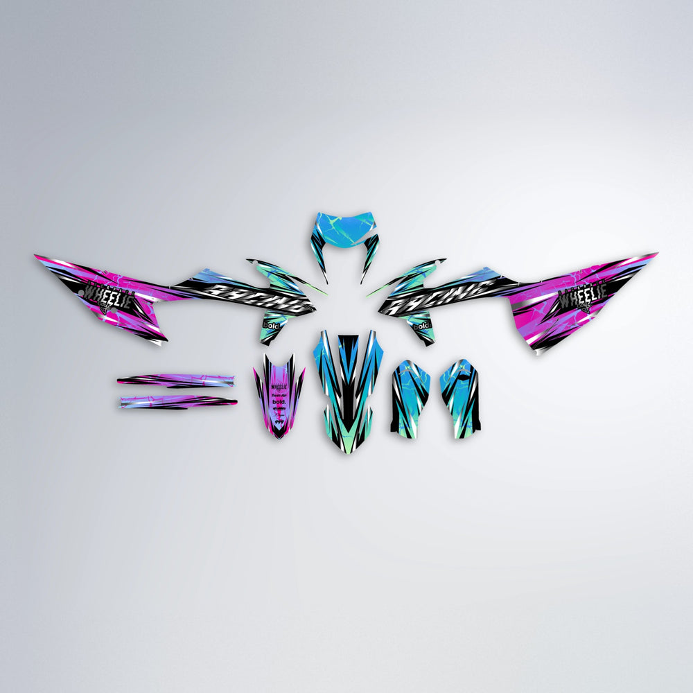 MADNESS graphics kit parts layout in Pink & Light Blue