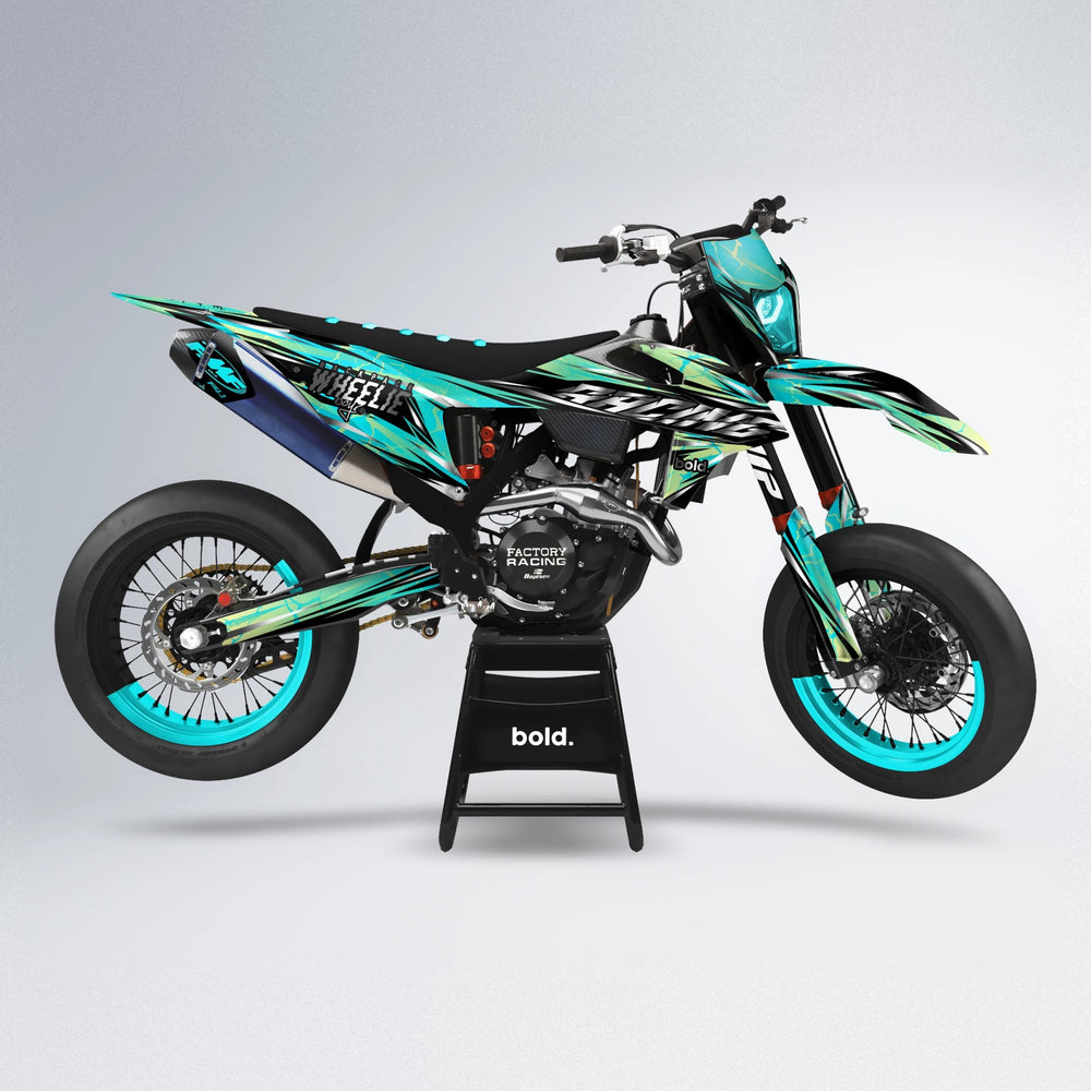 MADNESS supermoto graphics kit in Teal