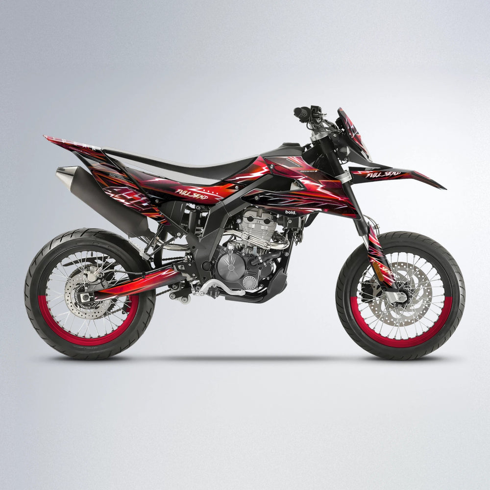MATRIX Aprilia SX 125 supermoto graphics kit in Black & Red