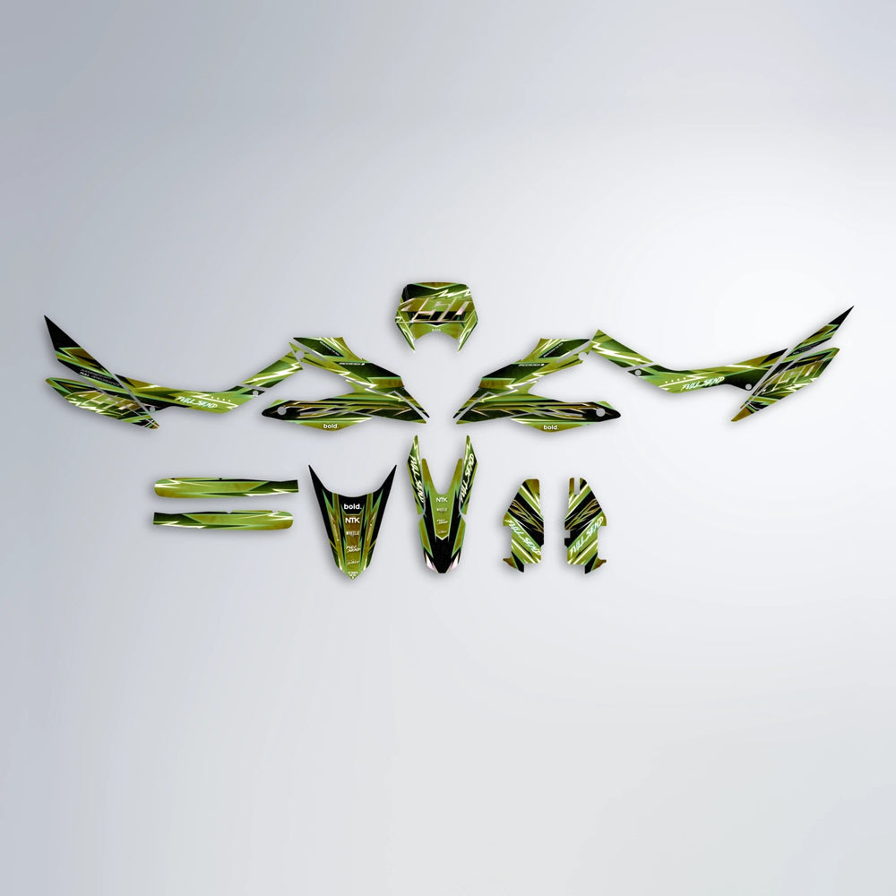 MATRIX Aprilia SX 125 graphics kit parts layout in Olive