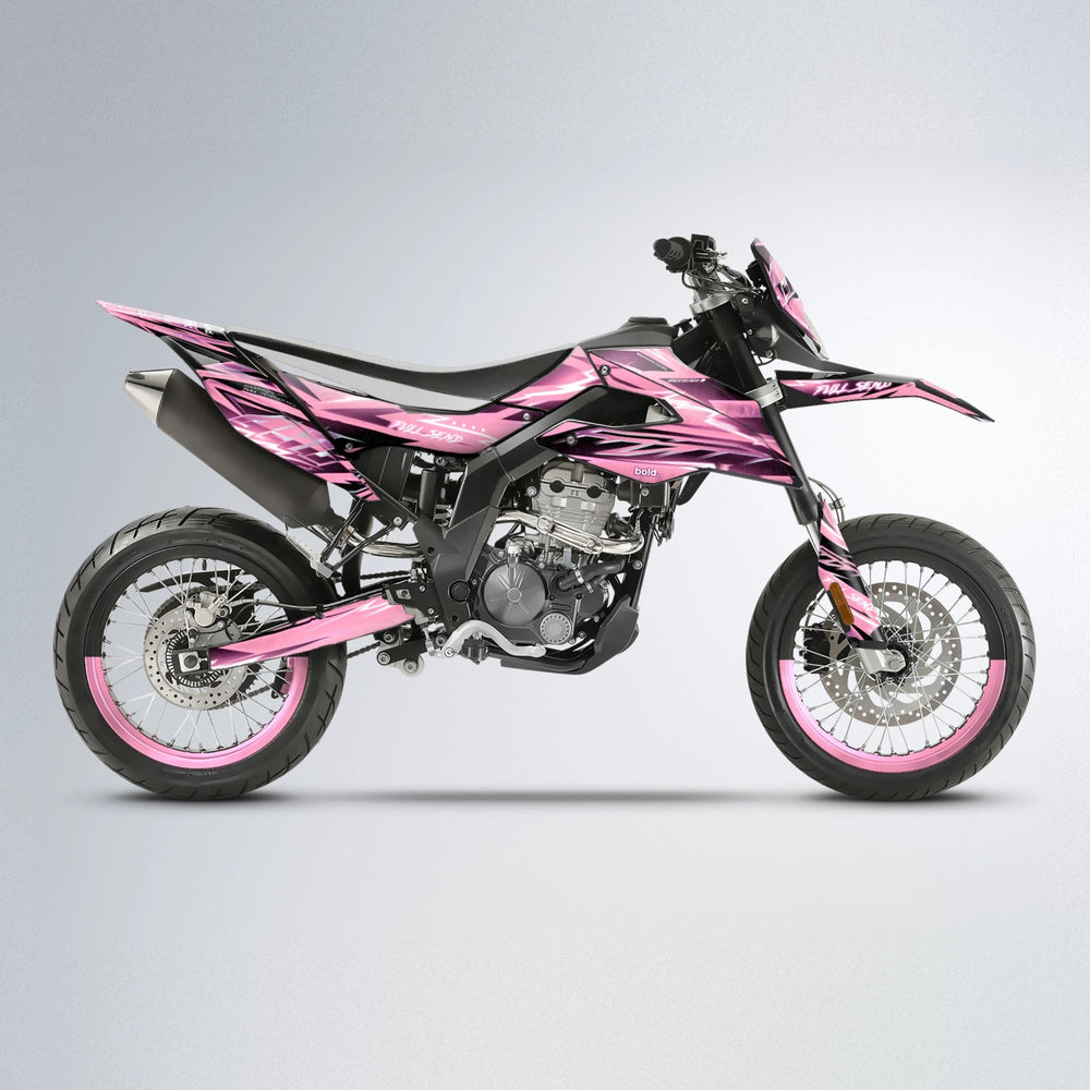 MATRIX Aprilia SX 125 supermoto graphics kit in Sakura Pink