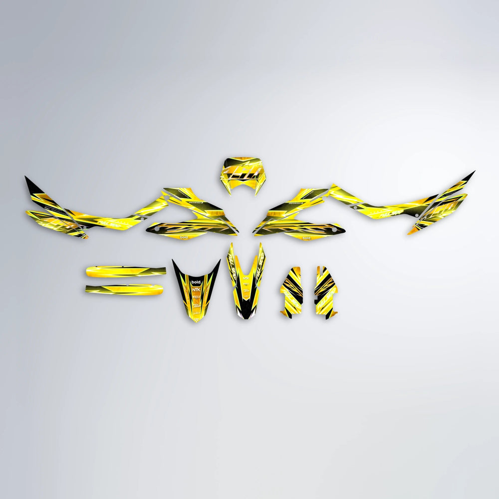 MATRIX Aprilia SX 125 graphics kit parts layout in Yellow