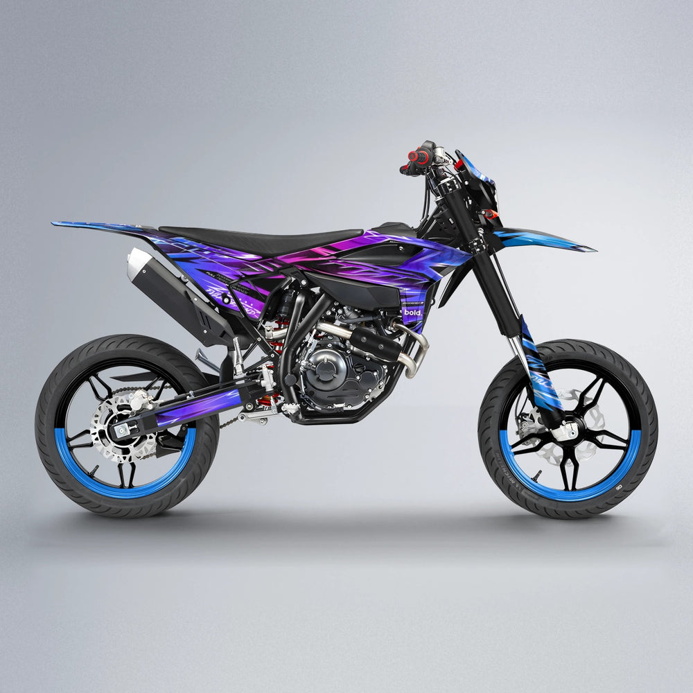 MATRIX Beta supermoto graphics kit in Blue Purple Fade