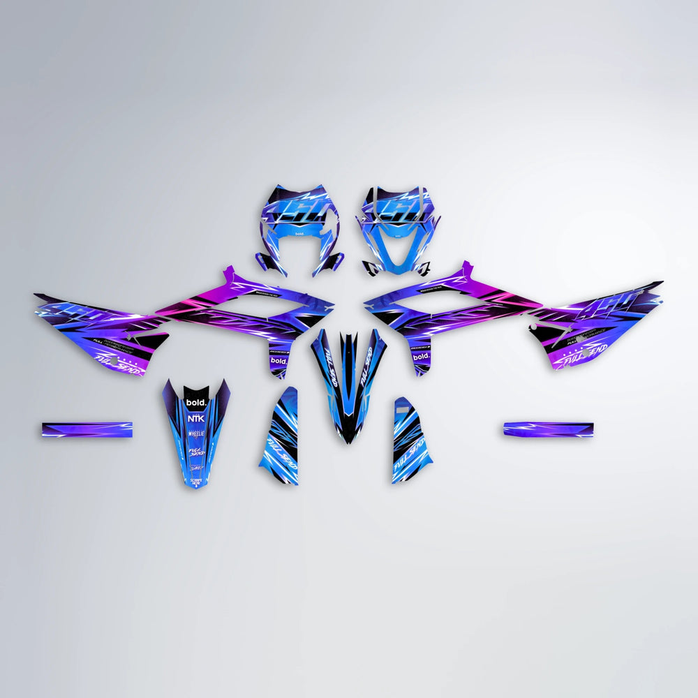 MATRIX Beta graphics kit parts layout in Blue Purple Fade