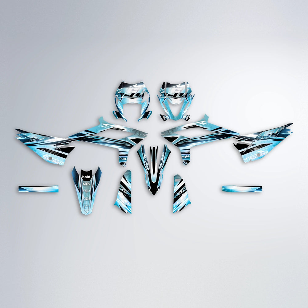MATRIX Beta graphics kit parts layout in Light Blue & White
