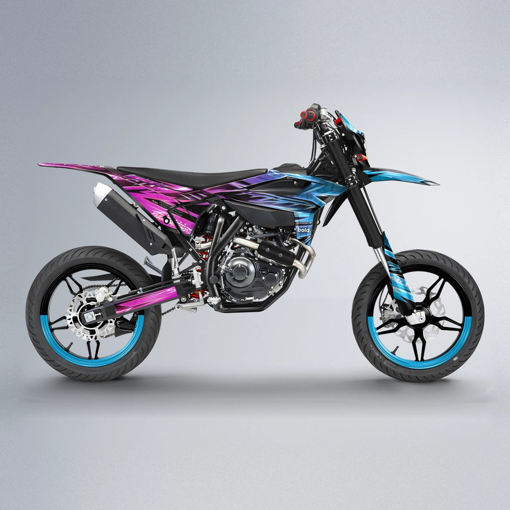 MATRIX Beta supermoto graphics kit in Pink & Light Blue
