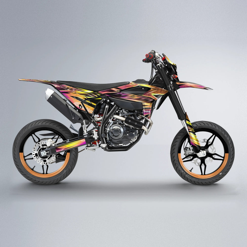 MATRIX Beta supermoto graphics kit in Pink & Yellow