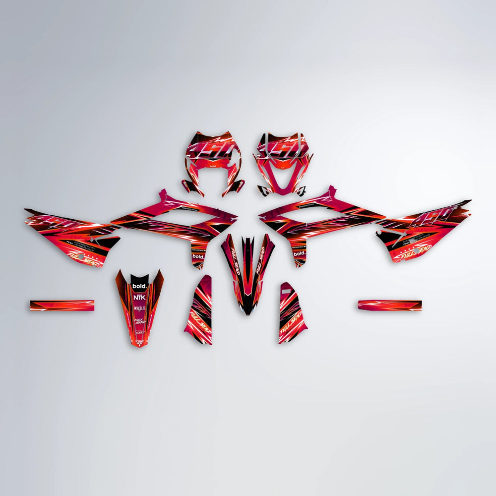 MATRIX Beta graphics kit parts layout in Red