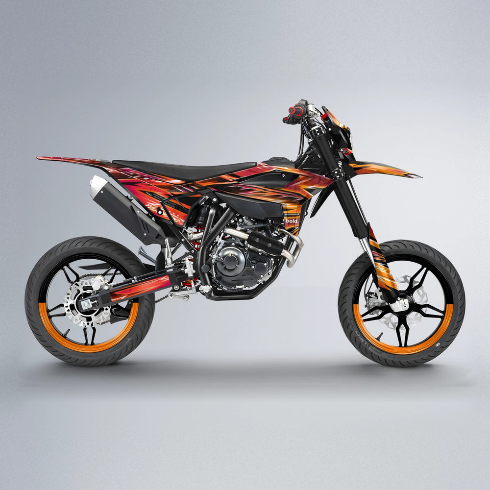 MATRIX Beta supermoto graphics kit in Red & Orange