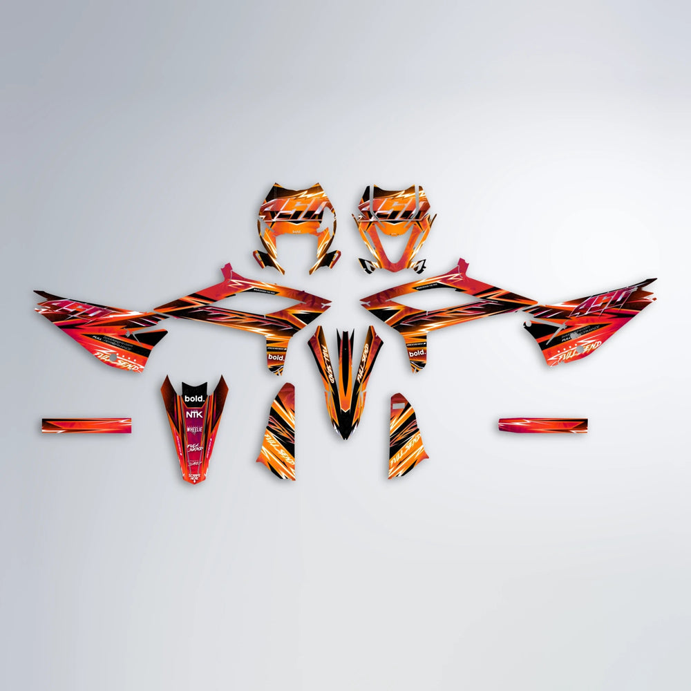 MATRIX Beta graphics kit parts layout in Red & Orange