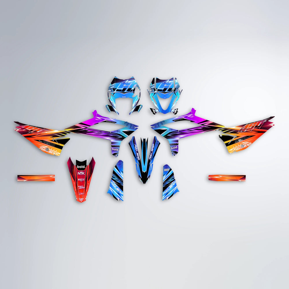 MATRIX Beta graphics kit parts layout in Sunset Fade