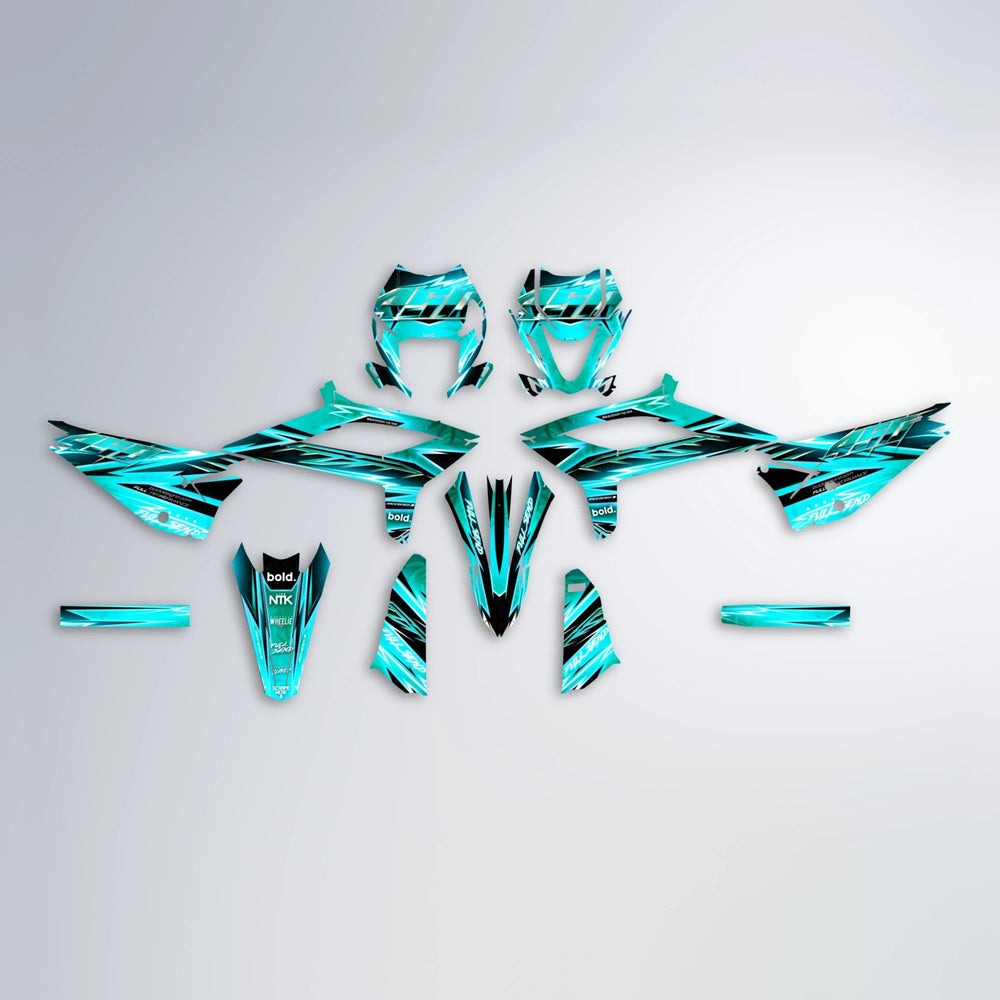 MATRIX Beta graphics kit parts layout in Teal