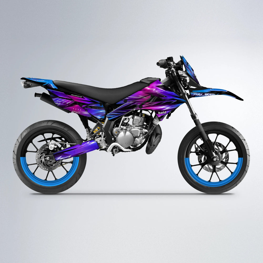 MATRIX Derbi Senda supermoto graphics kit in Blue Purple Fade