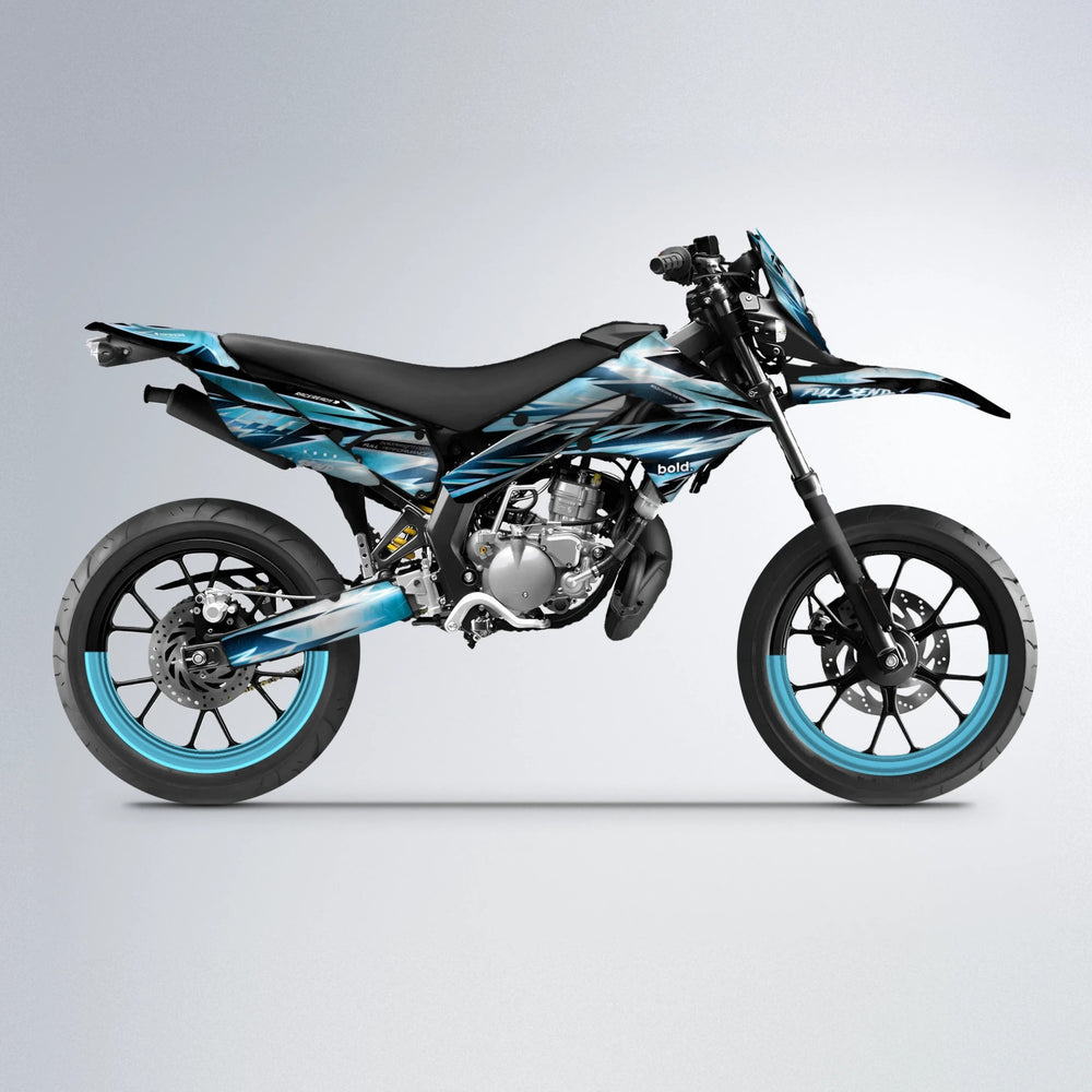 MATRIX Derbi Senda supermoto graphics kit in Light Blue & White